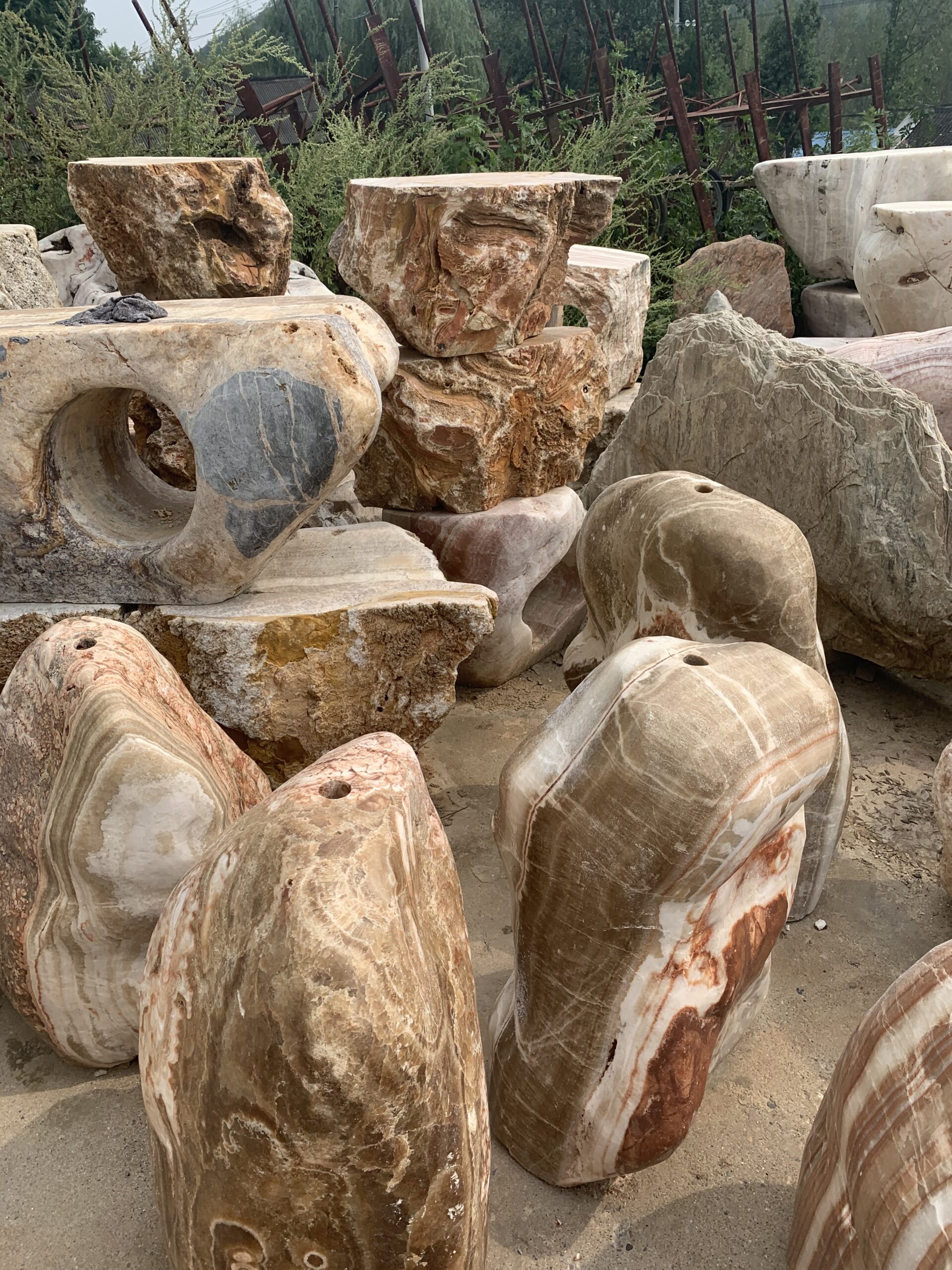 Natural stone display selection