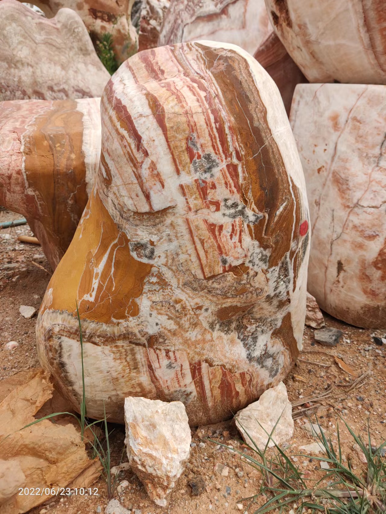 Warm striped standing stone